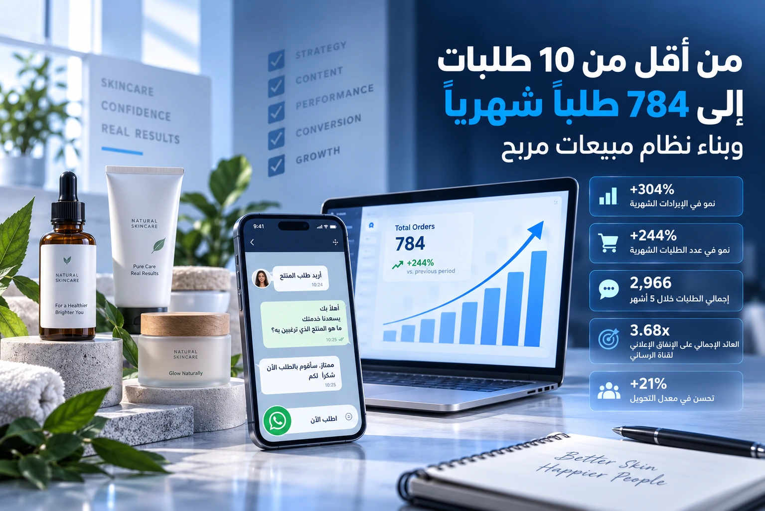 نظام التجارة المحادثية للعناية بالبشرة العضوية