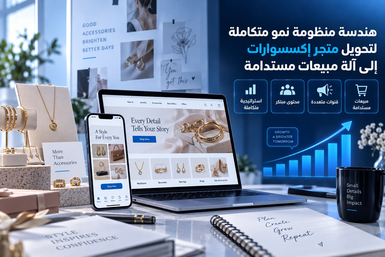 أداء منظومة النمو لمتجر الإكسسوارات