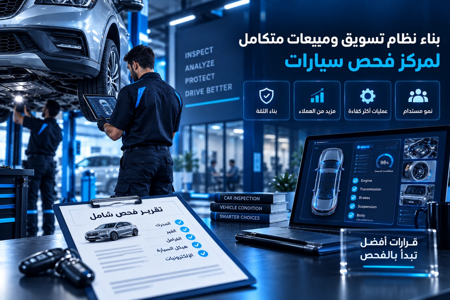 Car inspection center booking and trust system